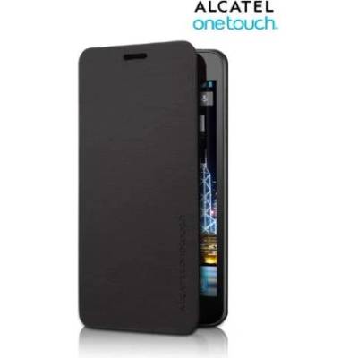 Alcatel Flipcover FC6033 - кожен кейс за Alcatel One Touch Idol Ultra 6033 (черен)