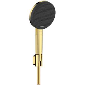 Hansgrohe Raindance Alive Select S - Комплект душ слушалка, държач и маркуч, 3 струи, EcoSmart, полиран златен вид 24612990 (24612990)