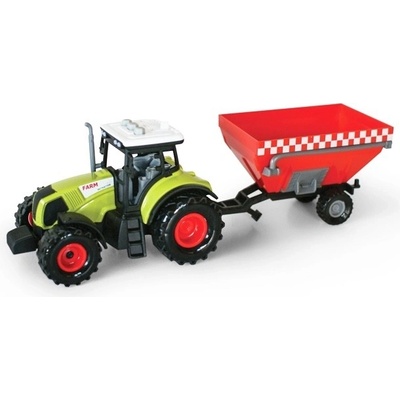 Dromader Traktor s červenou vlečkou so zvukom 30cm