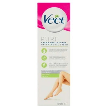 Veet Silk& Fresh Крем за премахване на косми с аромат на лилия за суха кожа 100 мл (5997321773452)