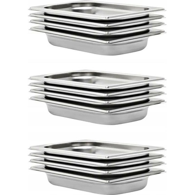 Gastronomické nádoby 12 ks GN 1/4, 40 mm, nerezová ocel