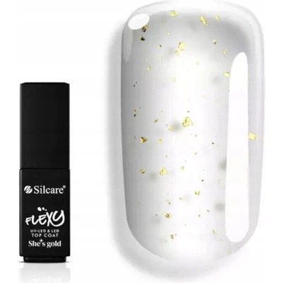 Silcare Flexy Top Coat She's Gold 4,5 g top s čiastočkami
