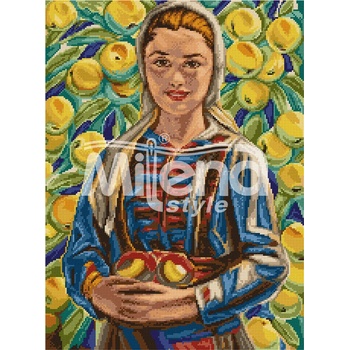 Image 1 of Milena Style Момиче с ябълки (Вл. Д. Майстора) конци dmc 1: 1