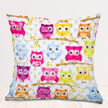 Biante Minky 3D bodky MKP-031 Farebné sovičky 30 x 50 cm