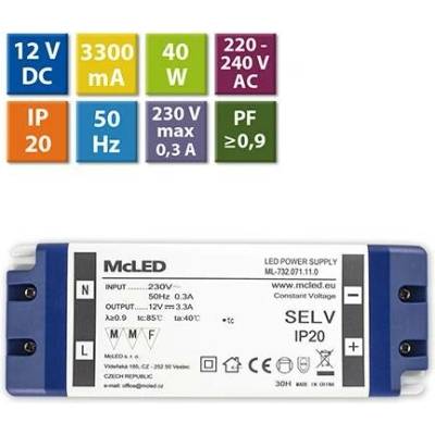 McLED LED transformátor 12V/40W ML-732.071.11.0