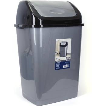 Image 1 of Dünya Plastik 35 л сиво - черно кошче за боклук Dunya модел Fantasy (09704)
