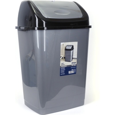 Dünya Plastik 35 л сиво - черно кошче за боклук Dunya модел Fantasy (09704)