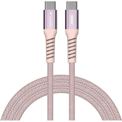 Verbatim Кабел Verbatim Sync & Charge Magnetic, от USB-C(м) към USB-C(м), 1.2m, 60W, розов (VERBATIM-31853)