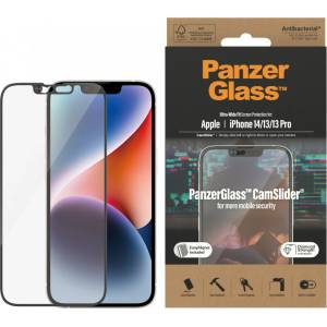 Panzer Стъклен протектор PanzerGlass за Apple iPhone 14 / 13/ 13 Pro, UWF, Camslider, Antibacterial - Черен