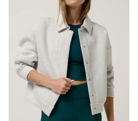 Travis Mathew Cloudscape Button Down Heather Light Grey
