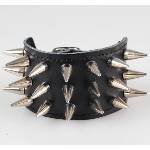 Black & metal гривна с шипове 3 - bwz-478