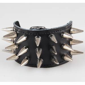 Black & metal гривна с шипове 3 - bwz-478