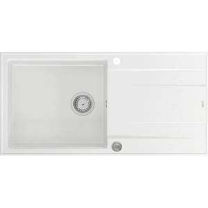 Quadron Вградена композитна мивка Quadron Unique Evan 146 XL бяла - неръждаема стомана 100x50 см (HCQE10050U1_BS_P2O) Мивка за вграждане