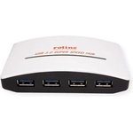 Roline HUB USB 3.2 Gen 1, 4x USB-A, 4 порта, бял 14.02. 5027-10 (14.02.5027-10)