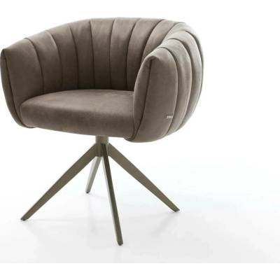 Delife Jada-Flex mikrovlákno taupe vintage křížová podnož široká titanová barva taštičkové pružiny