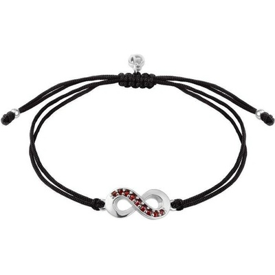 Český granát stříbrný náramek Shamballa s českým granátem nekonečno 160569