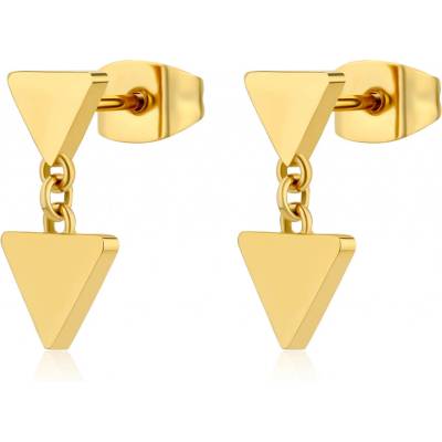 S'Agapõ Visací trojúhelníkové pozlacené náušnice Elysium SUM24