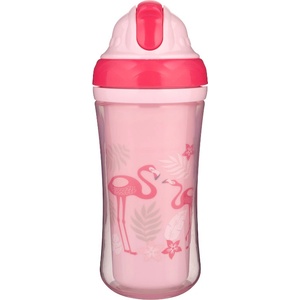 Canpol babies Чаша с двойни страни и силиконова сламка Canpol - Flamingo, 260 ml (74/050c)