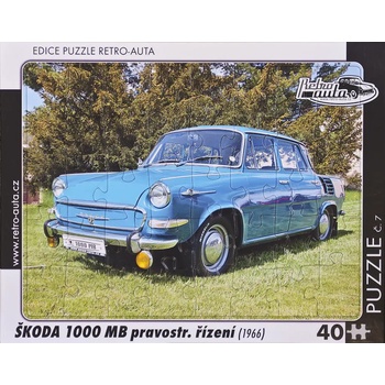 Retro cars - Puzzle Škoda 1000 MB (1966) pravostranné riadenie - 40 - 99 piese