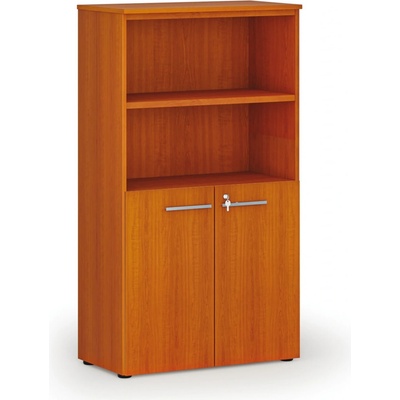 Primo Kombinovaná kancelárska skriňa WOOD, dvere na 2 poschodia, 1434 x 800 x 420 mm, čerešňa