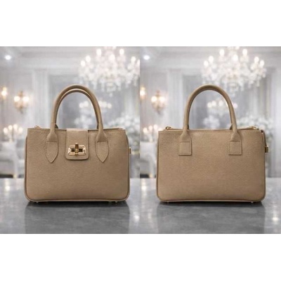 Max Original Leather Dámska kožená kabelka beige/taupe 5