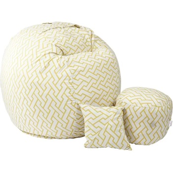 Image 1 of Pufrelax Комплект, Барбарон с табуретка за крака и декоративна възглавница 700л. King Size, Zappity Yellow, Перящ се калъф, Пълнеж с микс от мемори пяна и дунапрен, Гама Premium