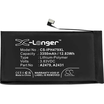 Cameron Sino Батерия за iPhone 12 Pro / 12 CAMERON SINO Li-Polymer 3.83V/3350mAh, съвместима с Apple A2431, ЧЕРНА CS-IPH479XL (CS-IPH479XL)