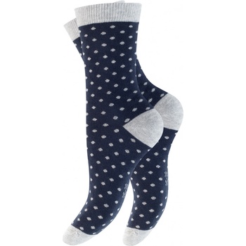 Footstar dámskych 5 párov bavlnených ponožiek Modré bodky pruhy