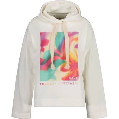 Gant Relaxed Floral Graphic Hoodie biela