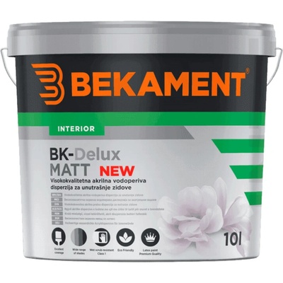 Bekament Akrylátová umývateľná matná farba biela BK Delux MATT 1 l