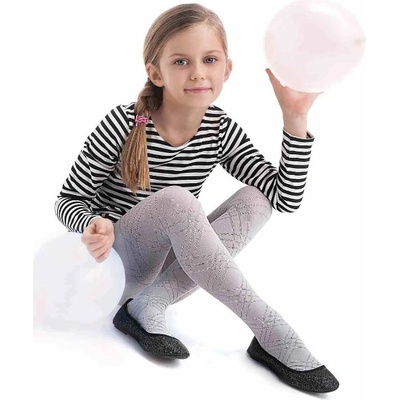 Knittex Dětské vzorované punčochy Brenda bílá