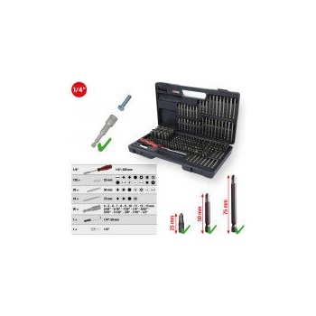 Комплект битове и вложки с държач, 208 броя, KS tools 911.2008