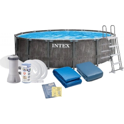 Intex Prism Frame Greywood Premium 457 cm x 122 cm 26742 – Zboží Dáma