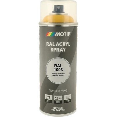 Motip akrylová rýchloschnúca farba RAL 1003 400 ml žltá signálna lesklá