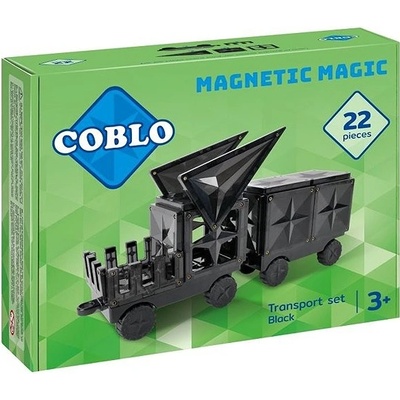 Coblo - Magnetická stavebnice Transport - černý 22 ks