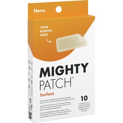 Hero. MIGHTY PATCH Surface XL hydrokoloidné náplasti na akné 10 ks