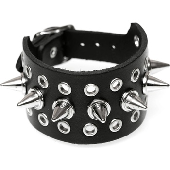 Black & metal Гривна с шипове - bwz-694