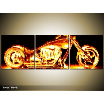 Obraz motorka v plamenech