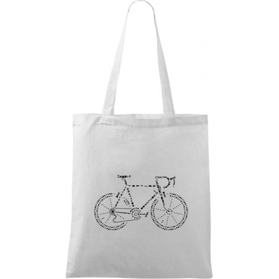Taška malá 42x38 cm, Bicykel názvy, biela