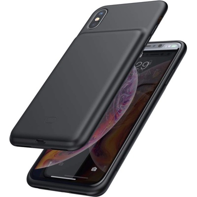 Baseus Liquid Silicone Smart Back Clamp Power Supply 4200mAh - силиконов кейс с вградена батерия за iPhone XS Max (черен)