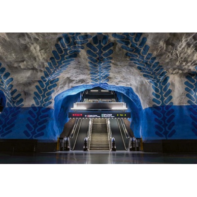 DIMEX ART Флизелинов фототапет синя станция на метрото 375 x 250 см