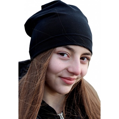 Pletex B605 bavlněná spadená čepice černá