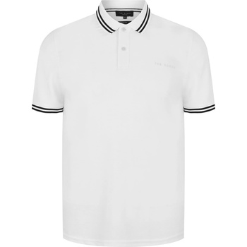Image 1 of Ted Baker Блуза с яка Ted Baker Men's Striped Trim Short-Sleeve Polo Shirt - White