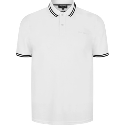 Ted Baker Блуза с яка Ted Baker Men's Striped Trim Short-Sleeve Polo Shirt - White