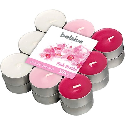 Bolsius 18 бр. чаени свещи Bolsius с аромат на орхидея (PBA18N-40-ORH)