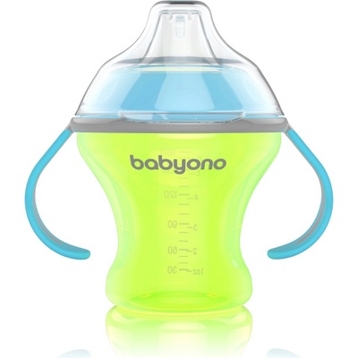 BabyOno hrnček netečúci s mäkkým náustkom Natural Nursing zelený 180 ml
