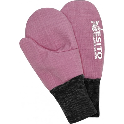 Esito Zimní palcové rukavice softshell s beránkem Antique Pink - antique pink