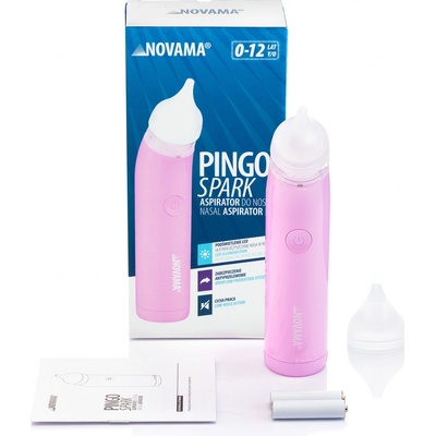 NOVAMA Pingo Spark Pastel Pink Nosová odsávačka s osvetlenou špičkou ružová