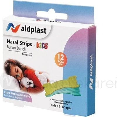 Aidplast Náplasť pre deti na uľahčenie dýchania 12 náplastí na nos