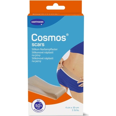 Cosmos Silikonová náplast na jizvy 4 cm × 30 cm 5 ks